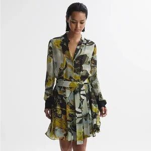 Floral Print Belted Mini Dress